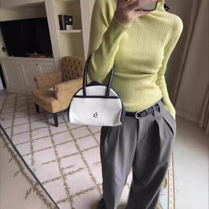 Women's Half Turtleneck Solid Color Autumn Knitted Sweater Slimming Bottoming Shirt