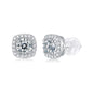Square-shaped Stud Earrings - Set With 0.5-carat Top-quality Moissanite S925 Silver And Platinum-plated Stud Earrings, A Fashionable And Trendy Accessory That Can Be Tested With A Diamond Pen