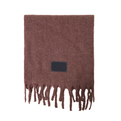 Solid Color Fringe Wool Scarf Women's Thickened Warm Neck Wrap