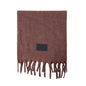 Solid Color Fringe Wool Scarf Women's Thickened Warm Neck Wrap