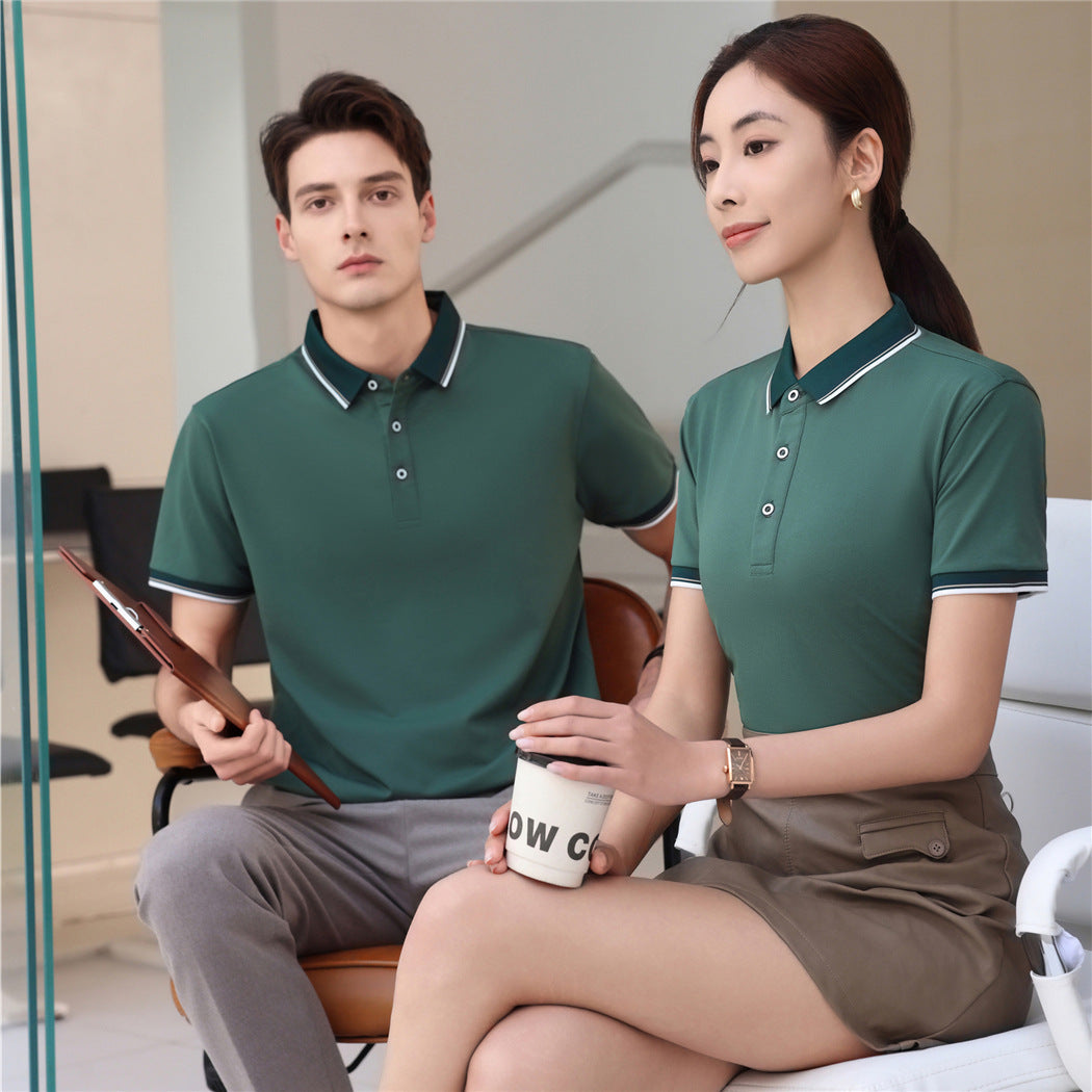 185g Elastic Fiber Di Skin Cotton Polo Shirt Color Matching