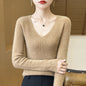 New V-neck Ribbed Slim-fitting Base Layer For Women, Slimming