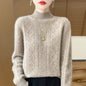 Women's Semi-High Neck Versatile Loose Knit Sweater Thickened Base Layer