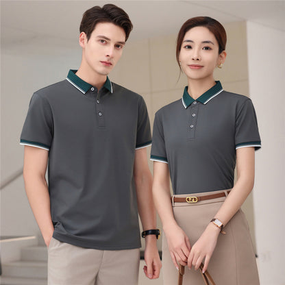 185g Elastic Fiber Di Skin Cotton Polo Shirt Color Matching