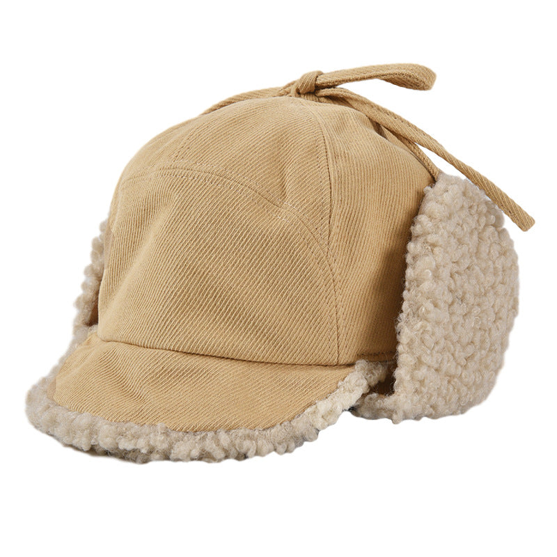 Lamb Wool Warm Lei Feng Hat Northeast Ear Protection Riding Hat