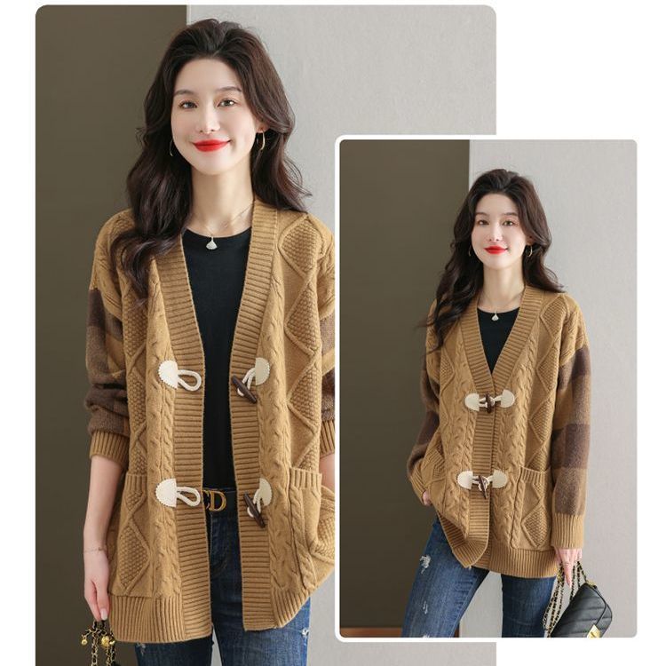 Women's Mid-length Knitted Cardigan Autumn And Winter