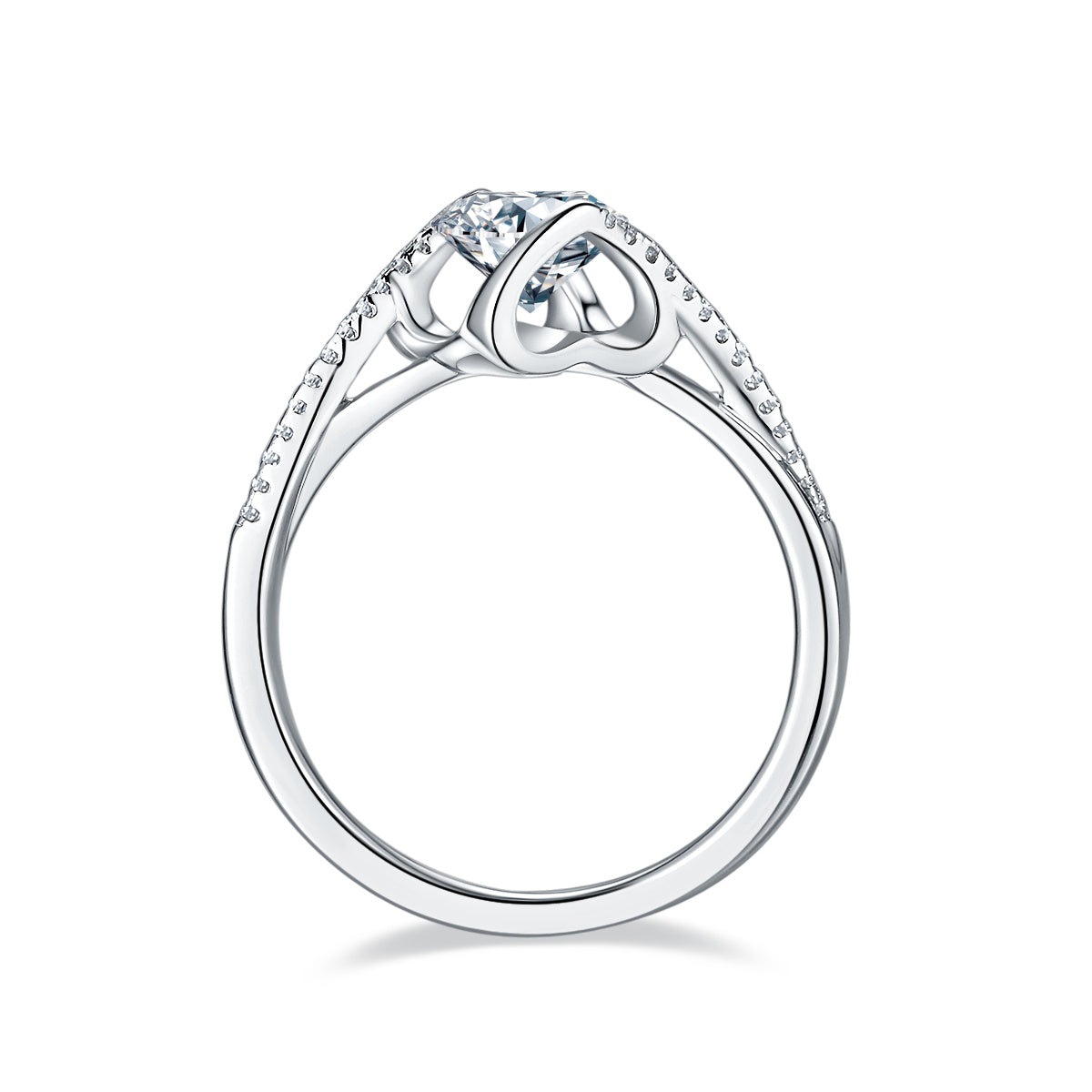 Dazzling Promise - A Wedding Ring Set With 1-carat Top-quality Moissanite S925 Silver And Platinum-plated Diamond. The Ring Can Be Inspected With A Diamond Pen