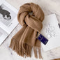 Pure Wool Students Warm-keeping All-matching Tassel Narrow Scarf Couple Wholesale