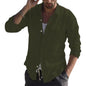 Long Sleeve Shirt Plain Lapel Casual Daily