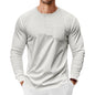Men's Spring And Autumn Henley Shirt Long Sleeve