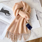 Pure Wool Students Warm-keeping All-matching Tassel Narrow Scarf Couple Wholesale