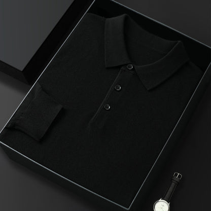 Spring And Autumn New Fashion Casual Polo Collar Long-sleeved Sweater Men