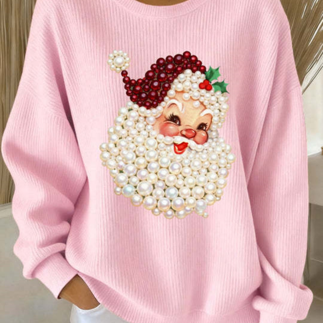 Women's Versatile Casual Blended Jacquard Embroidered Long-sleeve Sweater