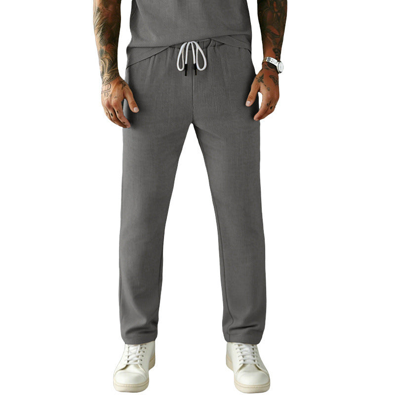 Mens Corduroy Slim Straight-fit Loose-fitting Trousers