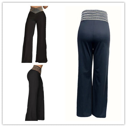 Women's Hollow-out Waistband Flared Pants High Waist Commuting Casual