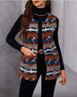 Autumn And Winter Ethnic Style Printed Large Pocket Plush Vest