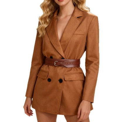 Women's Fashion Temperament Deerskin Velvet Small Suit Jacket