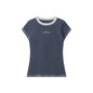 Casual Simple Round Neck Short Sleeve Women Alphabet Embroidery Niche