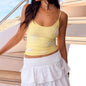 Summer New Women's Fashion Solid Color Bubble Bead Camisole