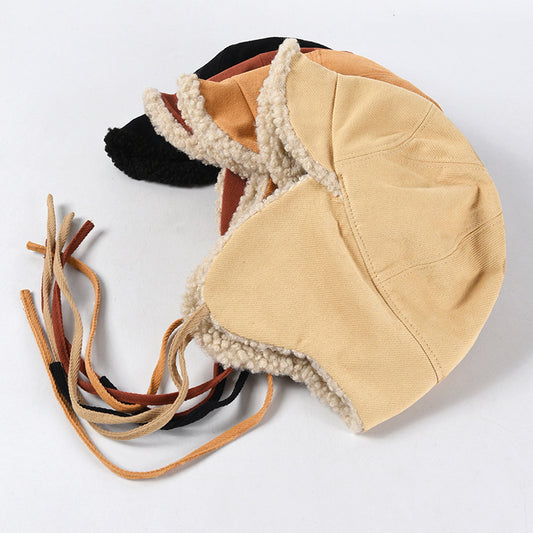 Lamb Wool Warm Lei Feng Hat Northeast Ear Protection Riding Hat
