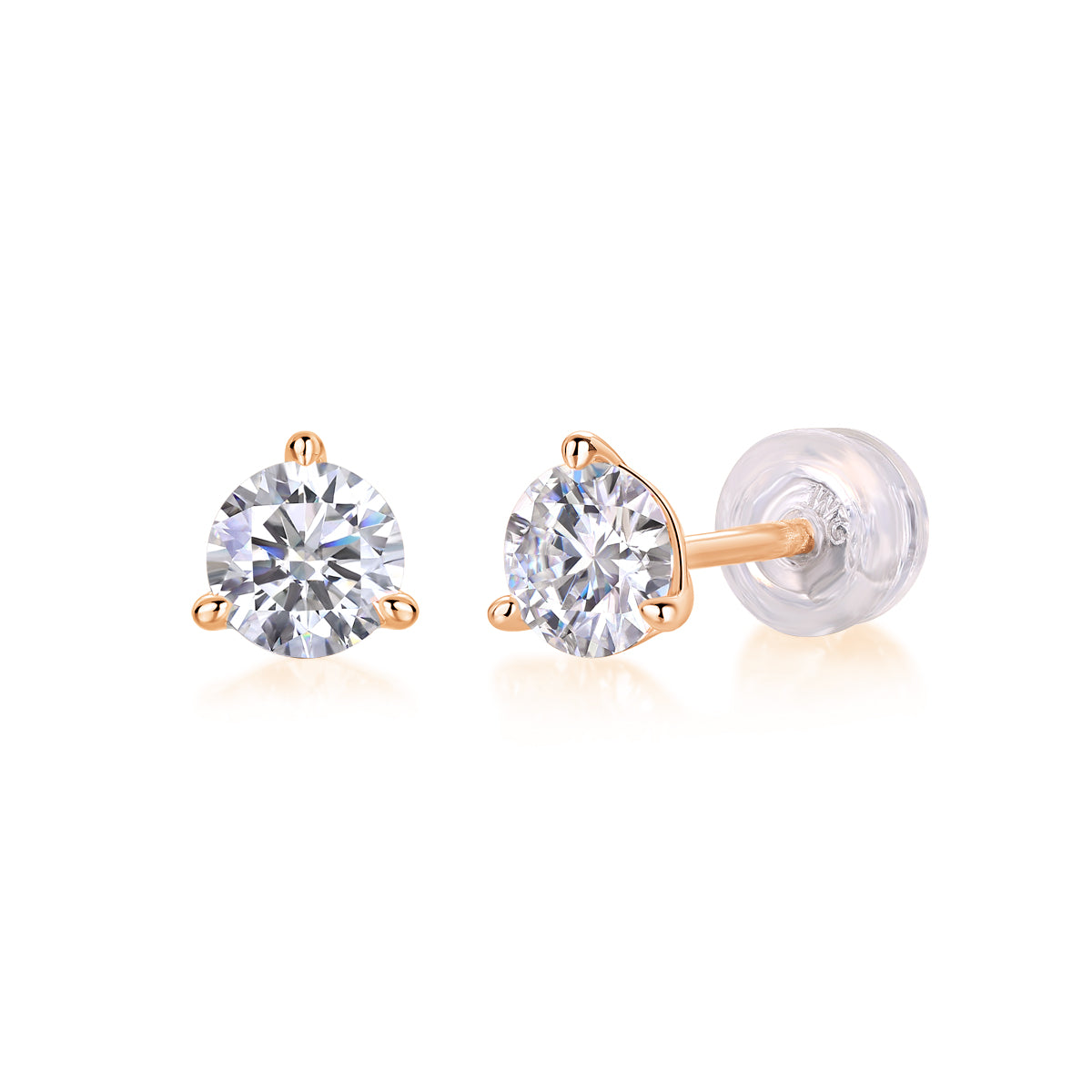 Frozen Frame - Set With 0.5-carat Top-quality Moissanite S925 Silver And Platinum-plated Stud Earrings, A Fashionable And Trendy Accessory That Can Be Tested With A Diamond Pen In Gold Rose Gold