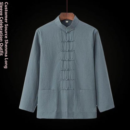 New Loose Ramie Chinese Shirt For Women