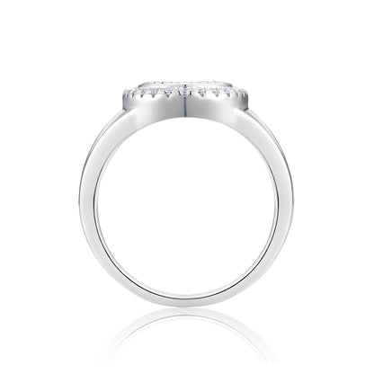 Starlight - Men's Ring, Diamond Ring And Wedding Ring Set With Top-quality Moissanite S925 Silver And Platinum-plated. The Ring Can Be Inspected With A Diamond Pen