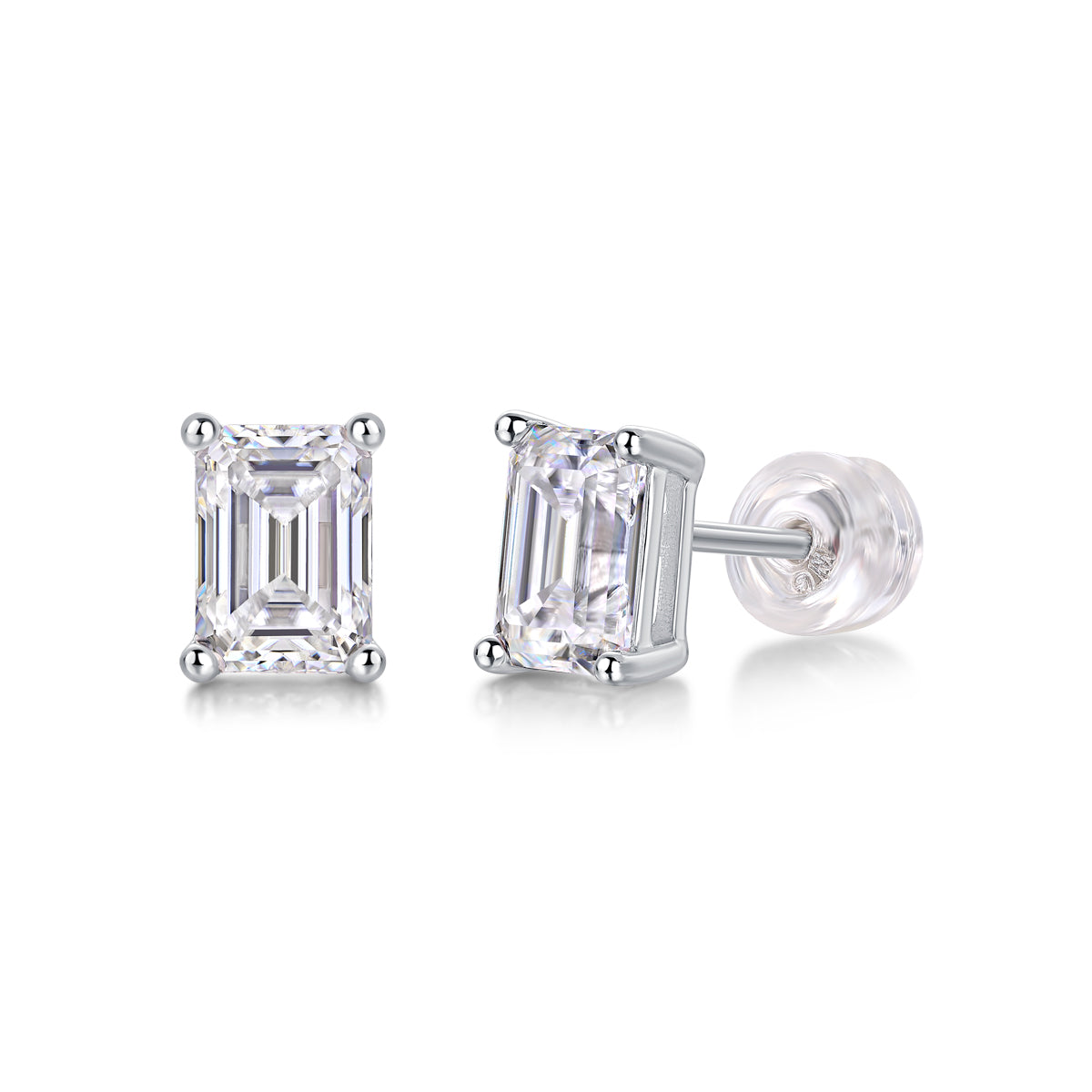 Sinking - A Fashionable And Trendy Accessory Set With Top-quality Moissanite S925 Silver And Platinum-plated Stud Earrings. The Gold Rose Gold Color Can Be Detected By A Diamond Pen