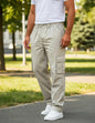 Mens Multi-Pocket Casual Pants Stylish Straight-Leg Workwear