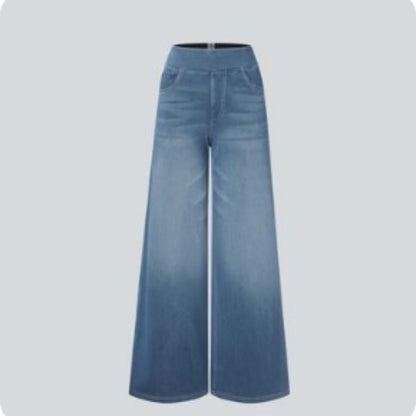 High-waisted Jeans Women Vintage Wash Loose Wide-leg Pants