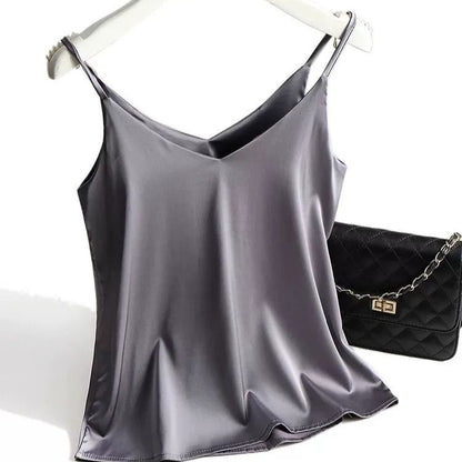Italian Camisole Women's V-neck Brace Basic White Vest