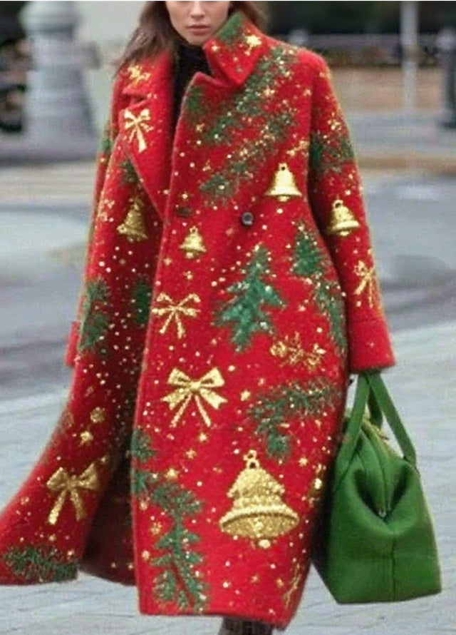 Women's New Long Sleeved Large Woolen Overcoat