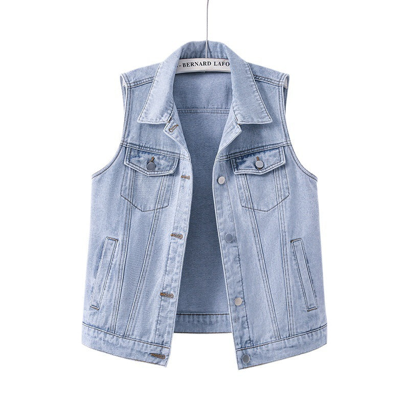 New Loose-fitting Waistcoat Denim Coat Women's Sleeveless Waistcoat Top