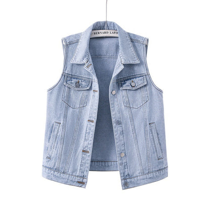 New Loose-fitting Waistcoat Denim Coat Women's Sleeveless Waistcoat Top