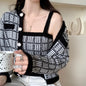 Knit Cardigan Tweed Needle Inner Wear Trendy Two-piece Set